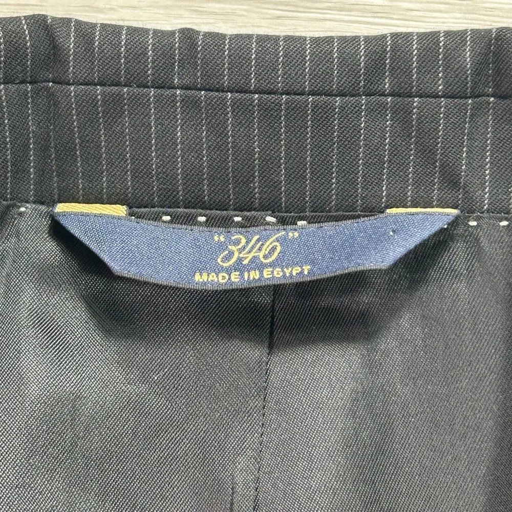 Brooks Brothers Blazer Mens 43R Gray Pinstripe 346 Stretch Wool Blend Two Button